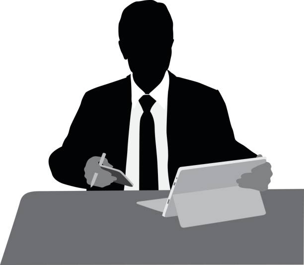 цифровой бизнес - men necktie office finance stock illustrations