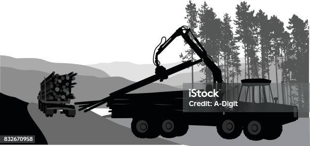 Cut Block Loggers Stock Illustration - Download Image Now - Lumber Industry, In Silhouette, Lumberjack