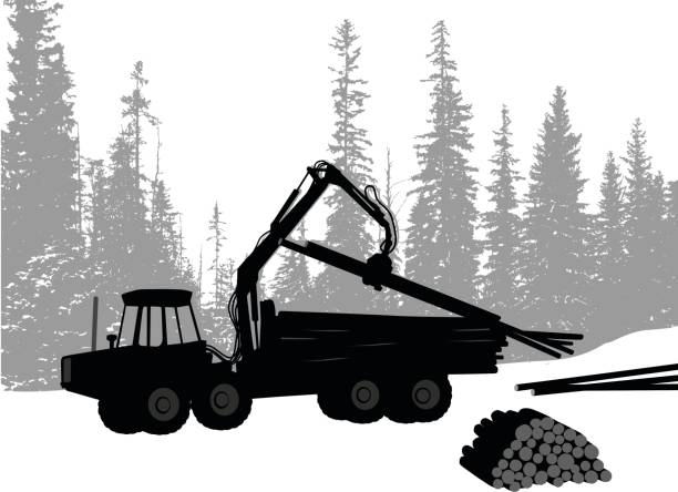 лесозаготовительный грузовик - truck lumber industry log wood stock illustrations