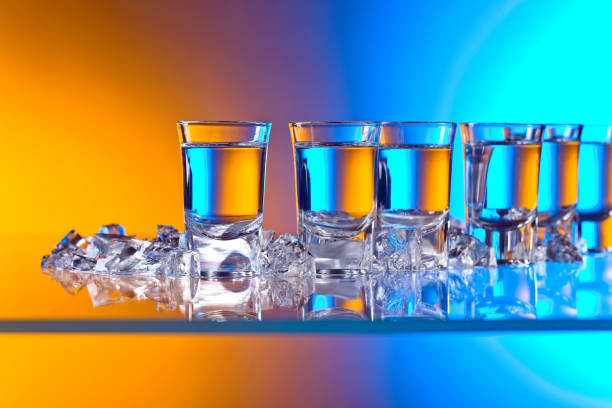 istock Glasses of vodka . 832680874