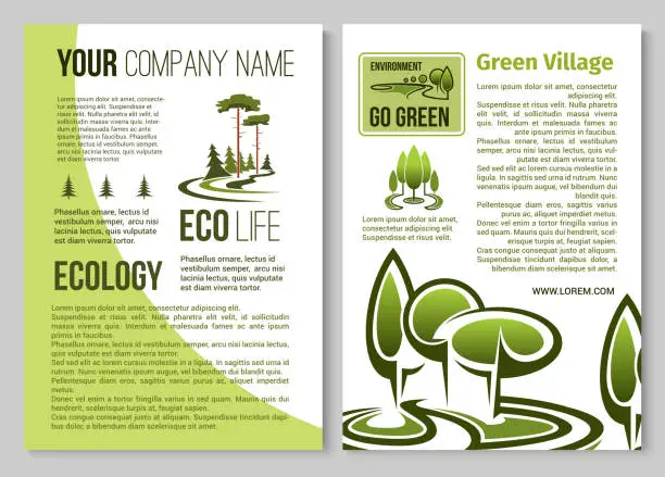 Vector illustration of Ecology and environment protection poster design