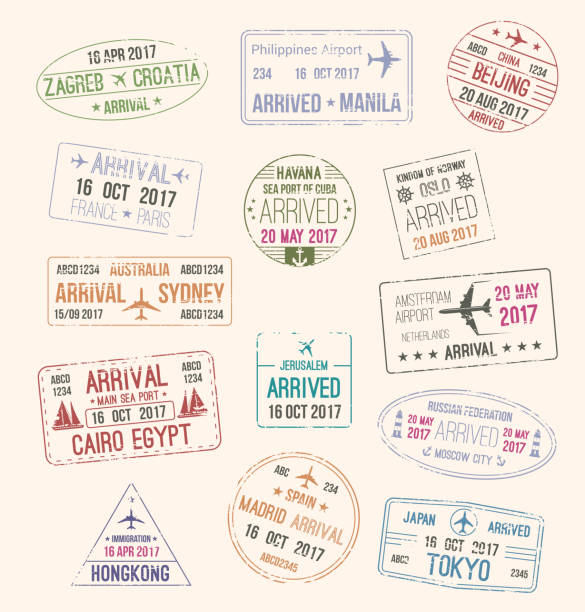 istock Passport stamp of travel visa for tourism design 832718188