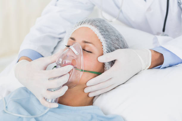 istock Female patient receiving artificial ventilation 832718480