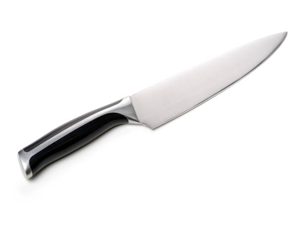 traditionnelle du chef couteau isolé sur fond blanc - cooks knife photos et images de collection