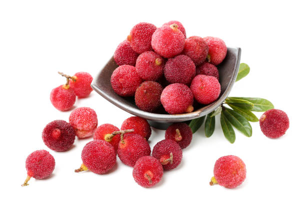 istock Red bayberry isolated  on white background 832725078