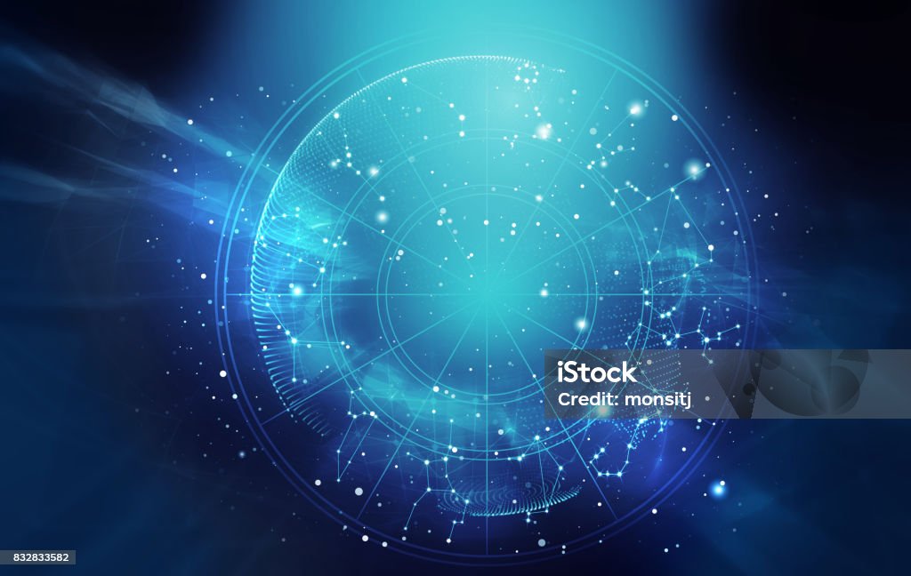 Astrology and alchemy sign background illustration Backdrop design of sacred zodiac symbols, signs, geometry and designs  represent concept of  astrology, alchemy, magic, witchcraft and fortune telling Astrology Sign Stock Photo