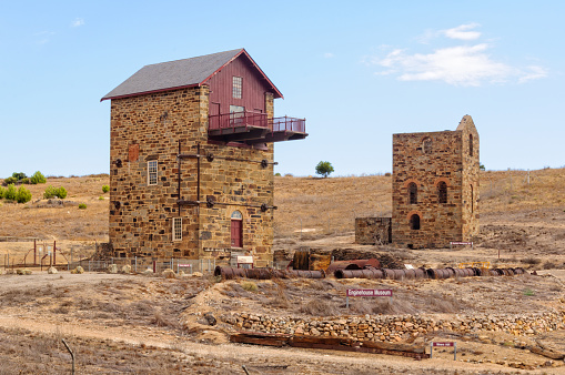 Burra, SA, Australia - February 8, 2013: Morphett's Enginehouse Museum at the site of Burra Mine