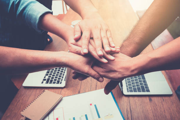 istock Hands were a collaboration concept of teamwork 832878176