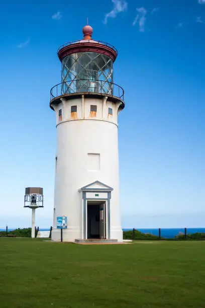 Photo of Kilauea lighthouse on a sunny day in Kauai, Hawaii