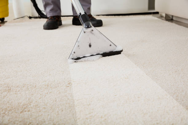 istock Person Cleaning Carpet With Vacuum Cleaner 832990934