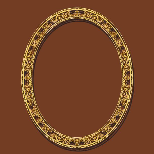 farbe des rahmens gold mit schatten - pattern circle backgrounds retro revival stock-grafiken, -clipart, -cartoons und -symbole