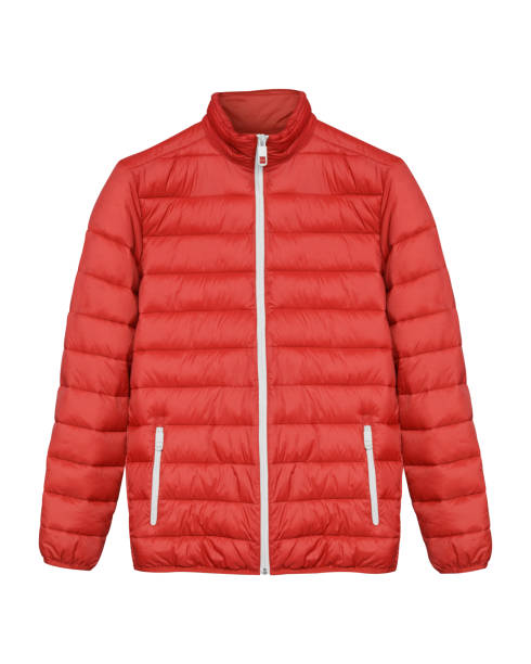 istock Red men sport ski winter down jacket isolated white 833034666