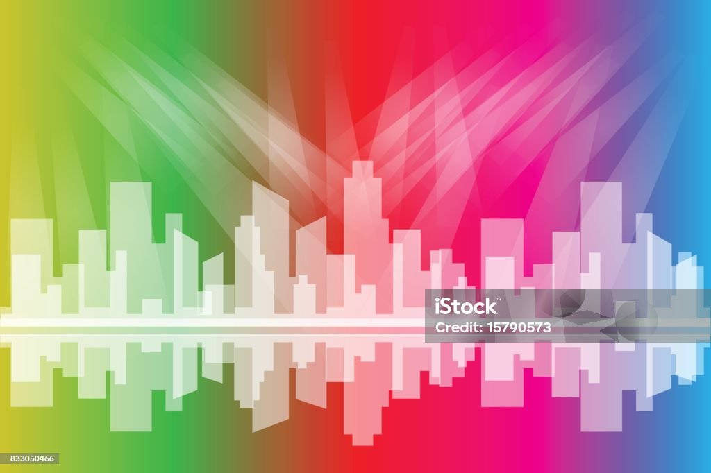 City Vector Colorful City Colorful Light Vector Stock Illustration - Download Image Now ...