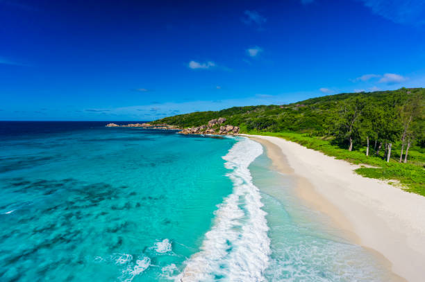istock sunny day on tropical island from above 833056328
