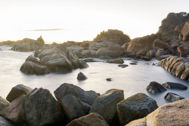 Long exposure of the rock in beach