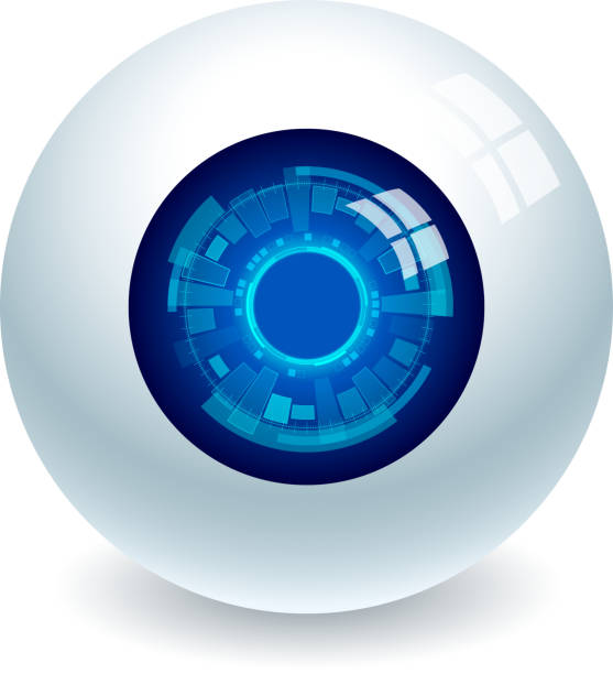 Electronic eye High resolution jpeg included. blue iris stock illustrations