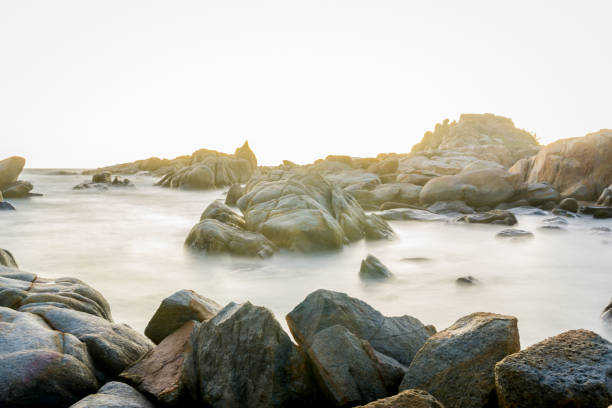 istock Long exposure of rock in the beach 833085348