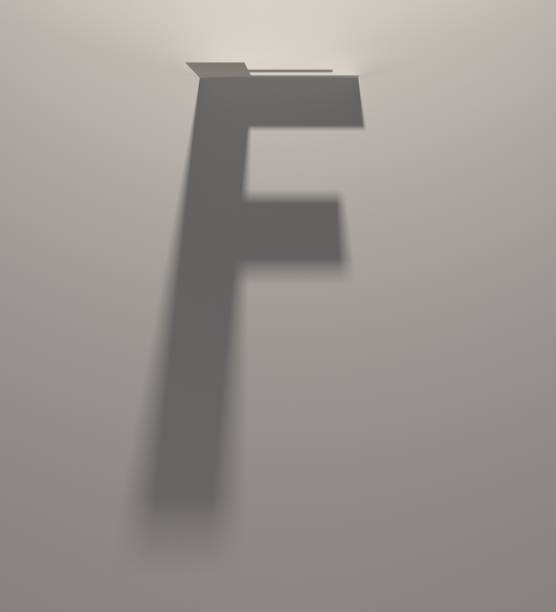 istock Long Dark Shadow Alphabet. Blurred Silhouette makes Letter F shape 833085428
