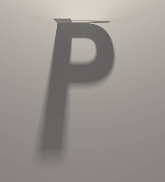 istock Long Dark Shadow Alphabet. Blurred Silhouette makes Letter P shape 833085650