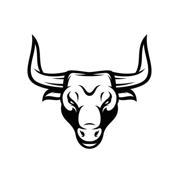 Vector illustration of Bull Animal Head Mascot Vector Sport Illustration