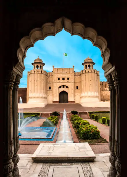 The Lahore Fort, is a citadel in the city of Lahore, Pakistan. The fortress is located at the northern end of Lahore's Walled City, and spreads over an area greater than 20 hectares.