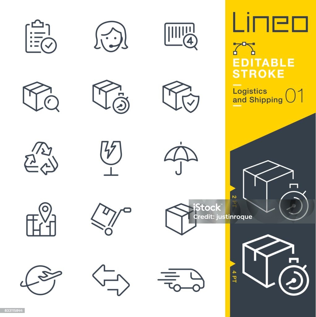 Lineo Editable Stroke - Logistics and Shipping line icons Vector Icons - Adjust stroke weight - Expand to any size - Change to any colour Icon Symbol stock vector