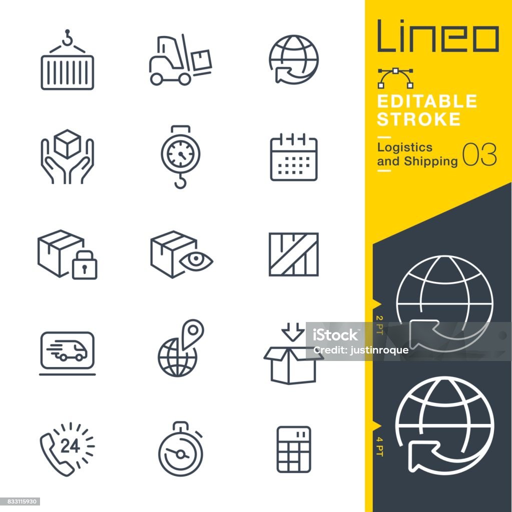 Lineo Editable Stroke - Logistics and Shipping line icons Vector Icons - Adjust stroke weight - Expand to any size - Change to any colour Icon Symbol stock vector