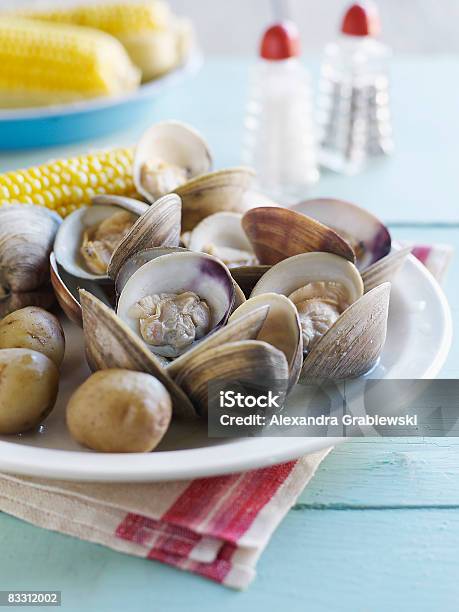 Clam Bake With Corn On The Cob Stock Photo - Download Image Now - Clam - Seafood, Baking, Seafood