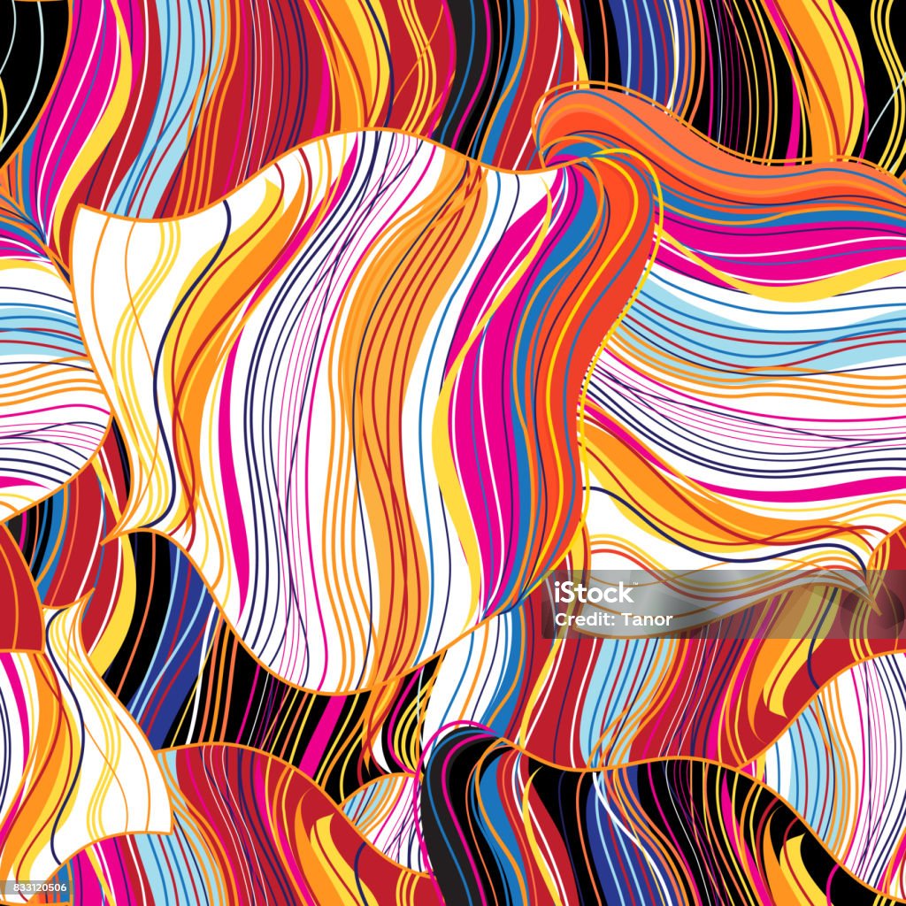 Wavy Colorless Pattern Seamless Bright Abstract Wavy Pattern Stock Illustration - Download ...