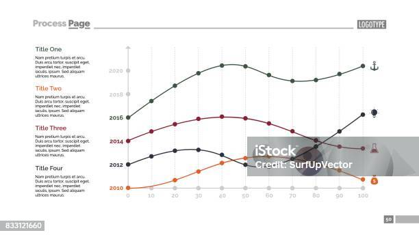 Four Point Graph Example Four Point Charts Slide Template Stock Illustration - Download Image ...