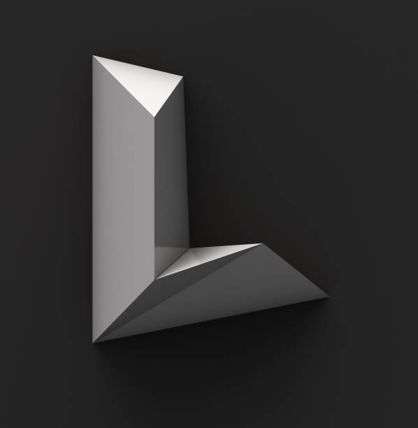 istock Monochrome Paper Polygonal Font. Logo Concept. Letter L 833129070