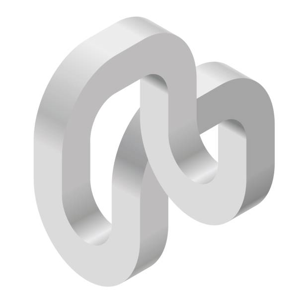 Spatial paradox, Esher's infinite staircase principle. Isometric arched shapes. Spatial paradox, Esher's infinite staircase principle. Isometric arched shapes, isolated on white background. Abstract object, background. Three-dimensional round shapes, brain teaser. Low poly vector esher stock illustrations
