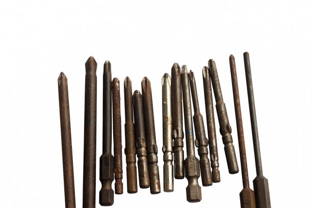 istock Tools collection - Old Set of heads for screwdriver Isolated on white 833137676