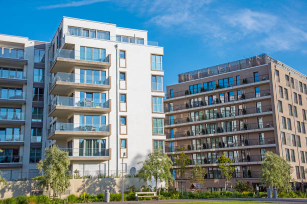 istock Modern white and brown apartment houses 833137944