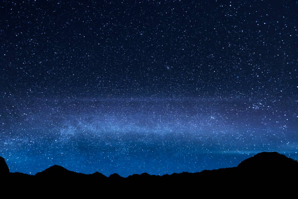 istock Beautiful shiny star in the sky at Mount Rinjani 833154584