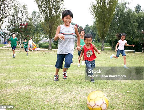 Japanese Children Playing Soccer Stock Photo - Download Image Now - Child, Childhood, Japanese Ethnicity