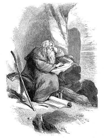 Illustration of a Saint John at Patmos