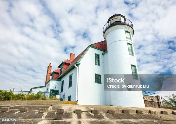 Point Betsie Lighthouse Stock Photo - Download Image Now - Michigan, Point Betsie Lighthouse, Building Exterior