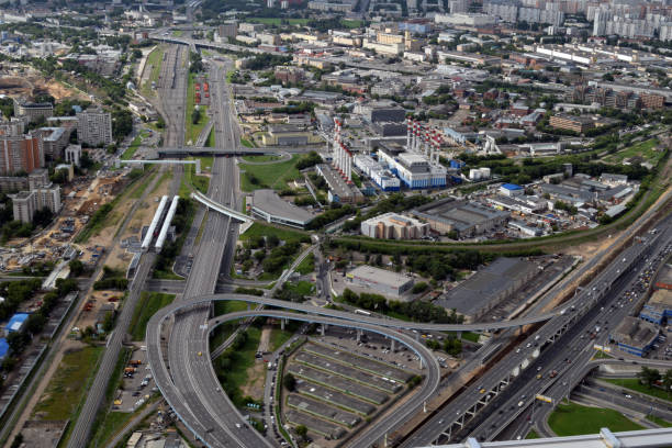 istock Elevated road junction in Moscow 833177342