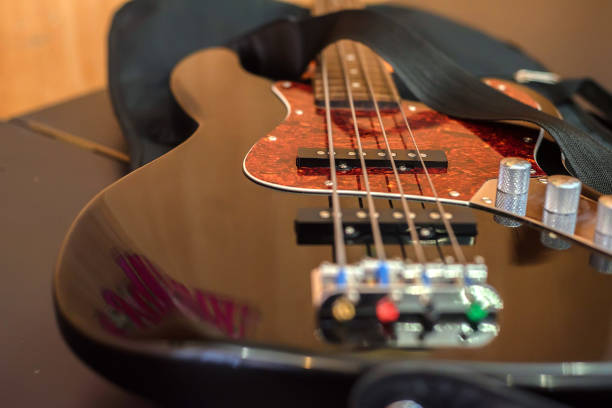 istock Bass guitar close up 833212572