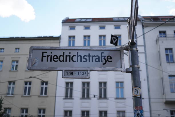 istock Friedrichstrasse street sign name in central Berlin, Germany 833217988