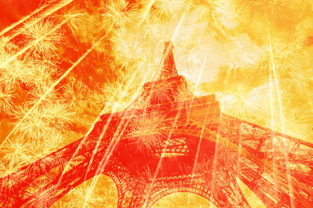 istock Eiffel tower against holiday fireworks 833225900