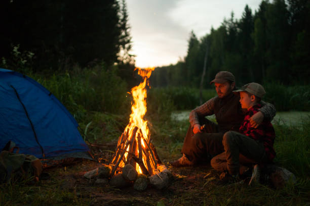 istock Father and son camping together 833226718