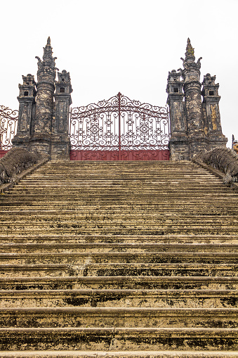 Big gate of Khai Dinh tomb in Hue Vietnam
