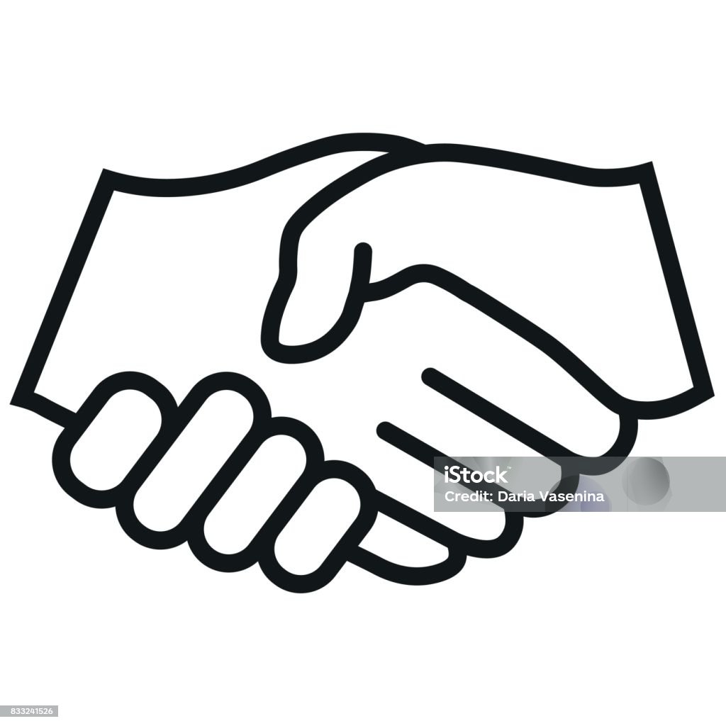 Icona del vettore handshake. Illustrazione nera isolata per grafica e web design. - arte vettoriale royalty-free di Stringersi la mano