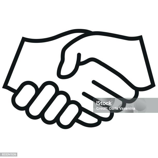 Icona Del Vettore Handshake Illustrazione Nera Isolata Per Grafica E Web Design - Immagini vettoriali stock e altre immagini di Stringersi la mano