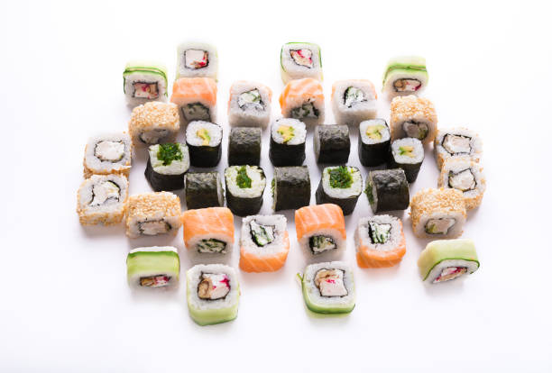 istock Sushi assortment isolated at white background 833246982