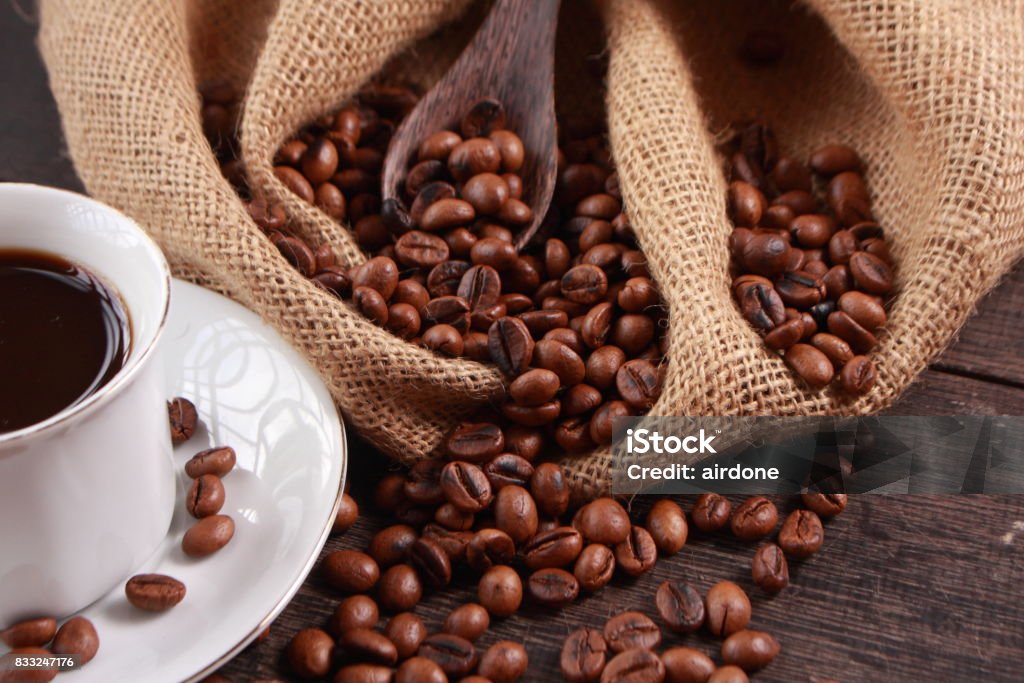 Coffee Drink Made of Fresh Roasted Coffee Beans Photo image. Food and beverage. Cup of coffee made from fresh roasted coffee beans Coffee - Drink Stock Photo