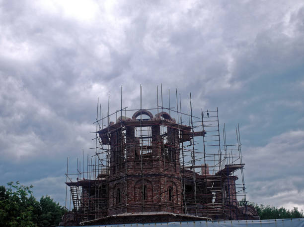 istock The unfinished Orthodox Church among the trees 833251790
