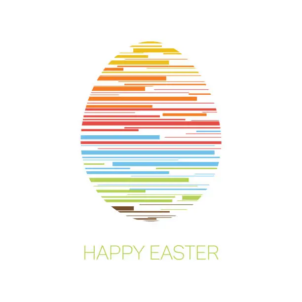 Vector illustration of Happy Easter - minimalist easter card